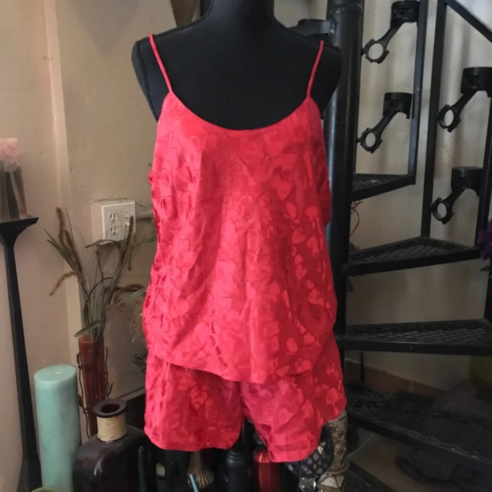 Red Hearts 💕 Cami & Short Pajama Set Plus Size